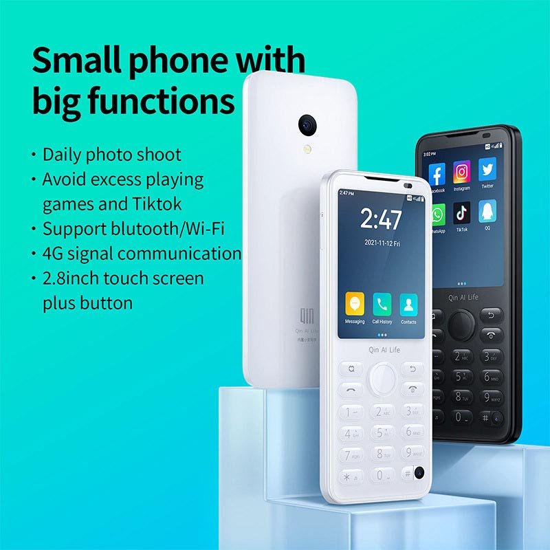 Qin F21 Pro 4G SmartPhone Wifi Touch Screen Smartphones 2.8Inch 3GB+32GB Bluetooth 5.0 Cellphone With Push Button Global Version